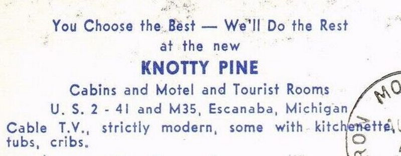 Knotty Pine Cabins and Motel - Vintage Postcard